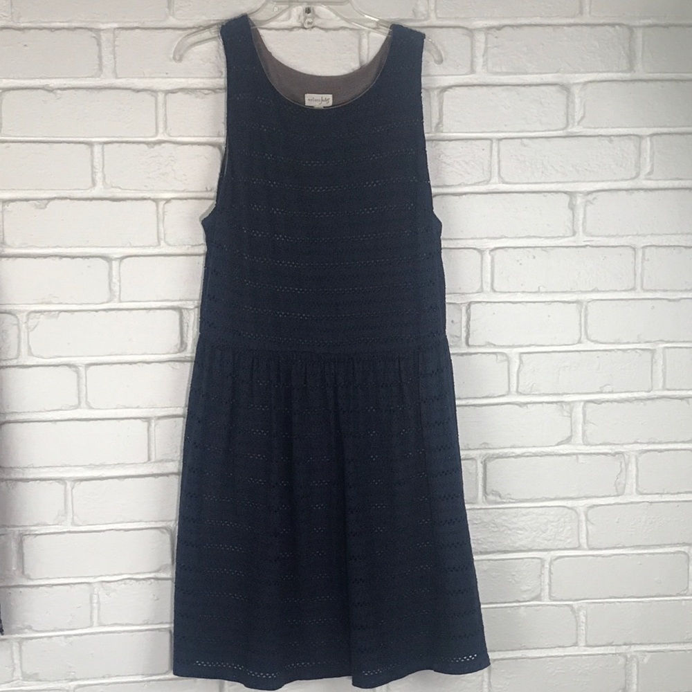 Maison Jules Eyelet-Overlay Fit & Flare Dress